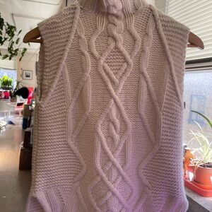 Autumn Cashmere Cable Knit Sleeveless Vest - Cream